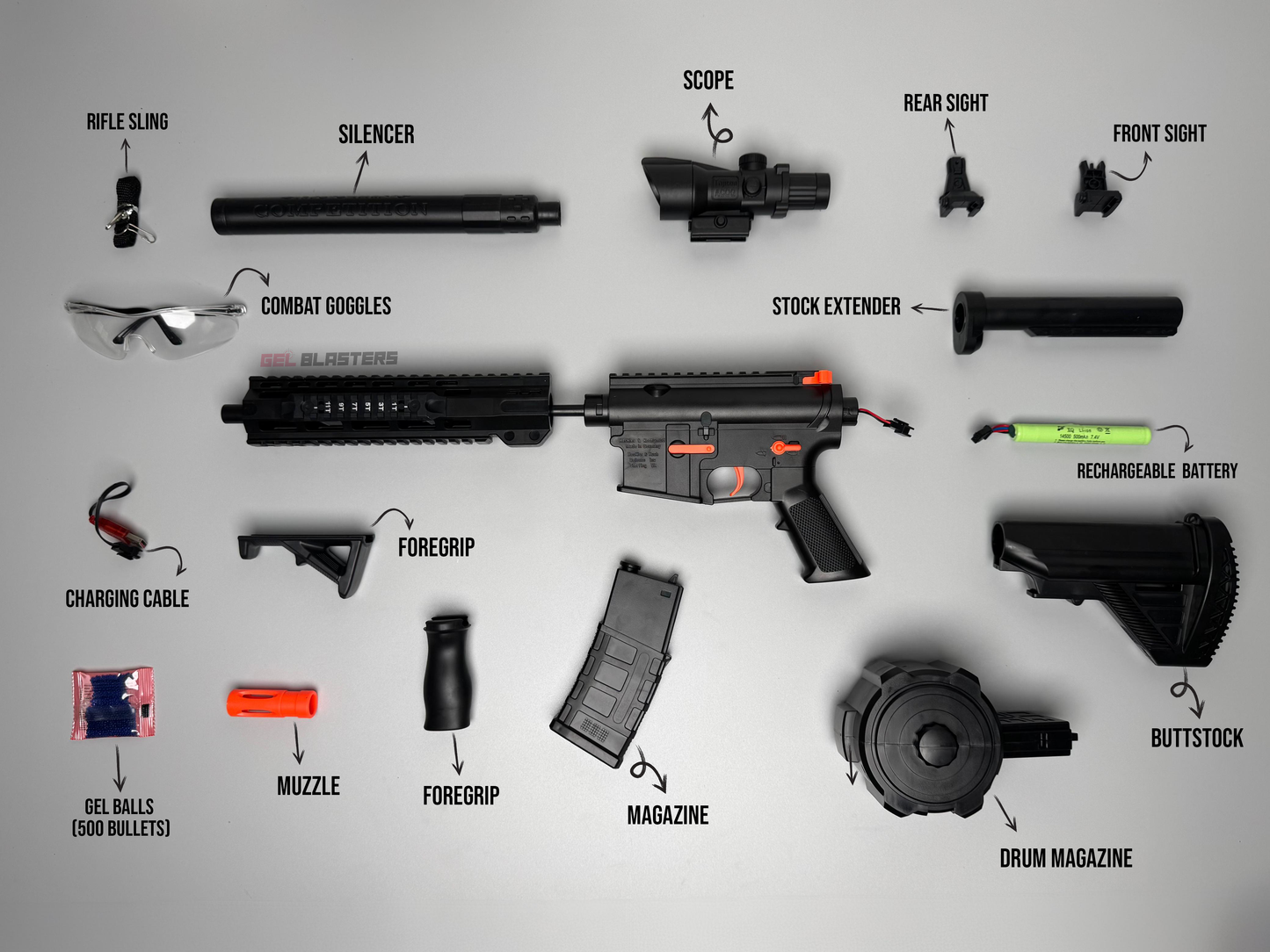 M4A1 BLACK Gel Blaster Toy Gun
