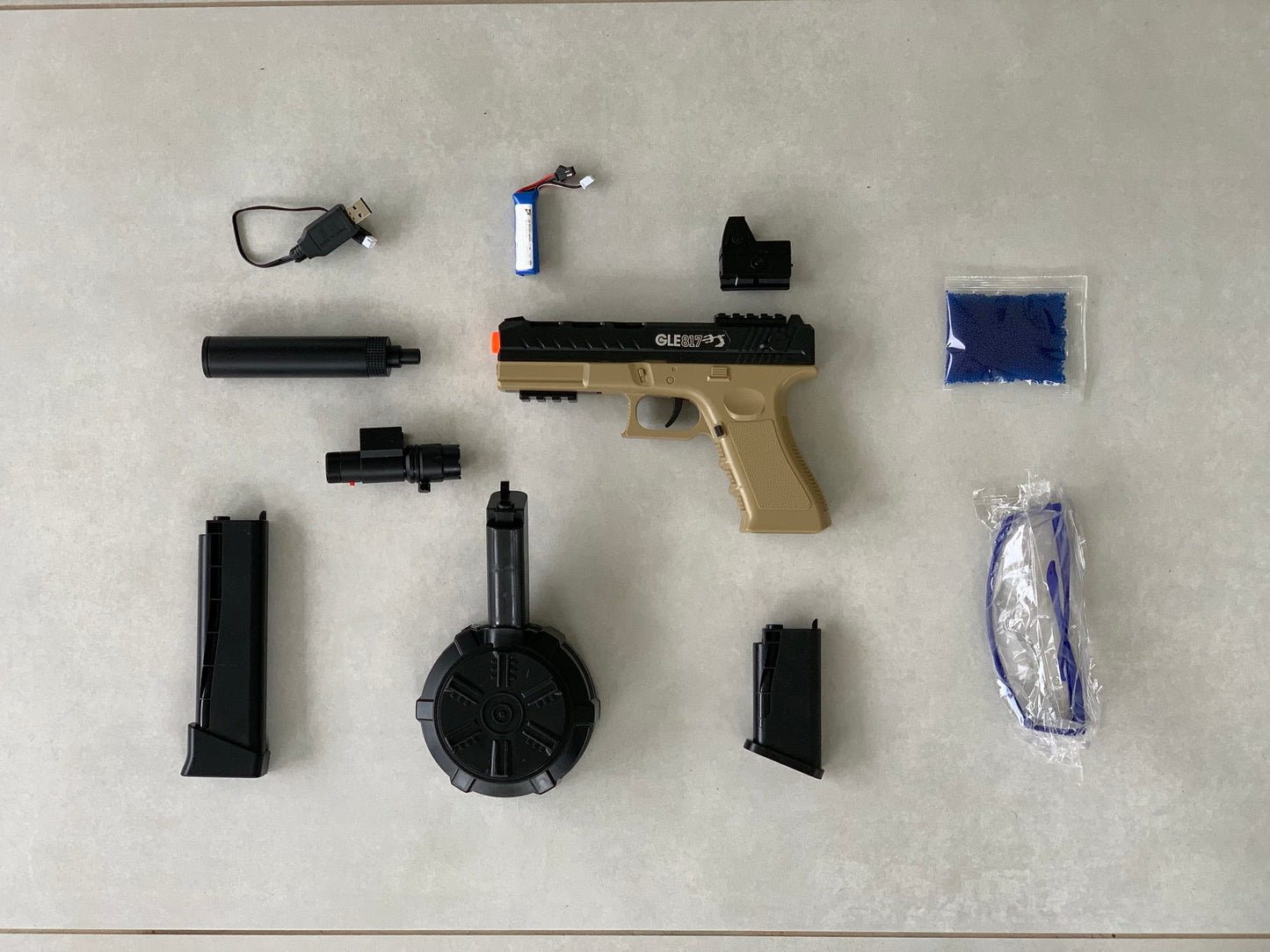 Glock Brown-Black Gel Blaster Toy Gun